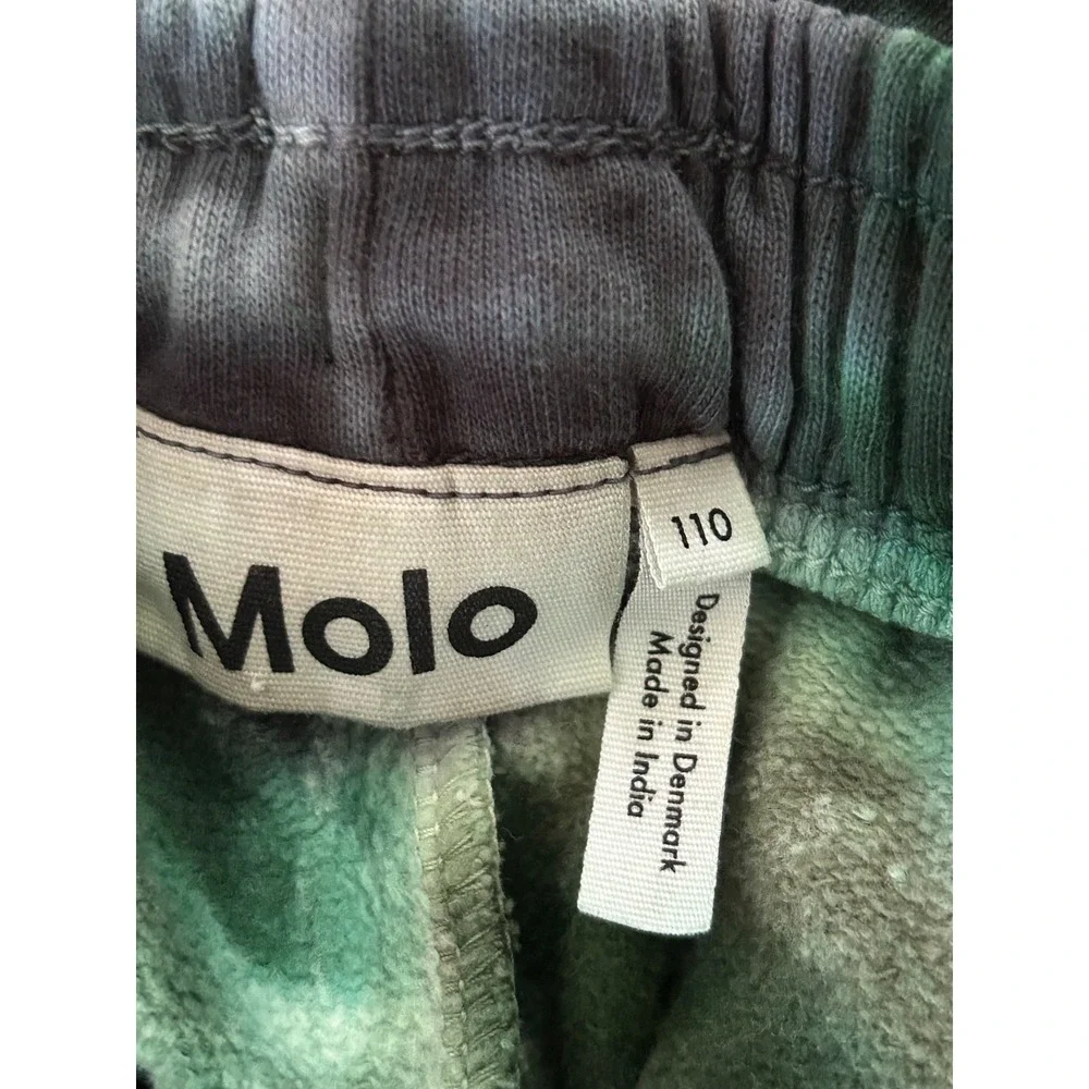 EUC Molo Adan Jogger & Hoodie Green Tie Dye Organic Cotton Set 110 US 5Y